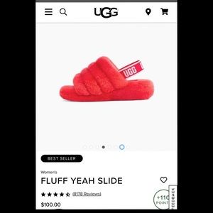 Hibiscus Pink Ugg Fluffy Slides